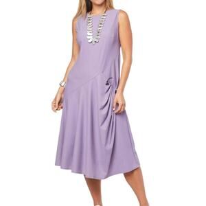 Marla Wynn HSN stretch tech dress xl violet nwot slouchy pocket parachute cord